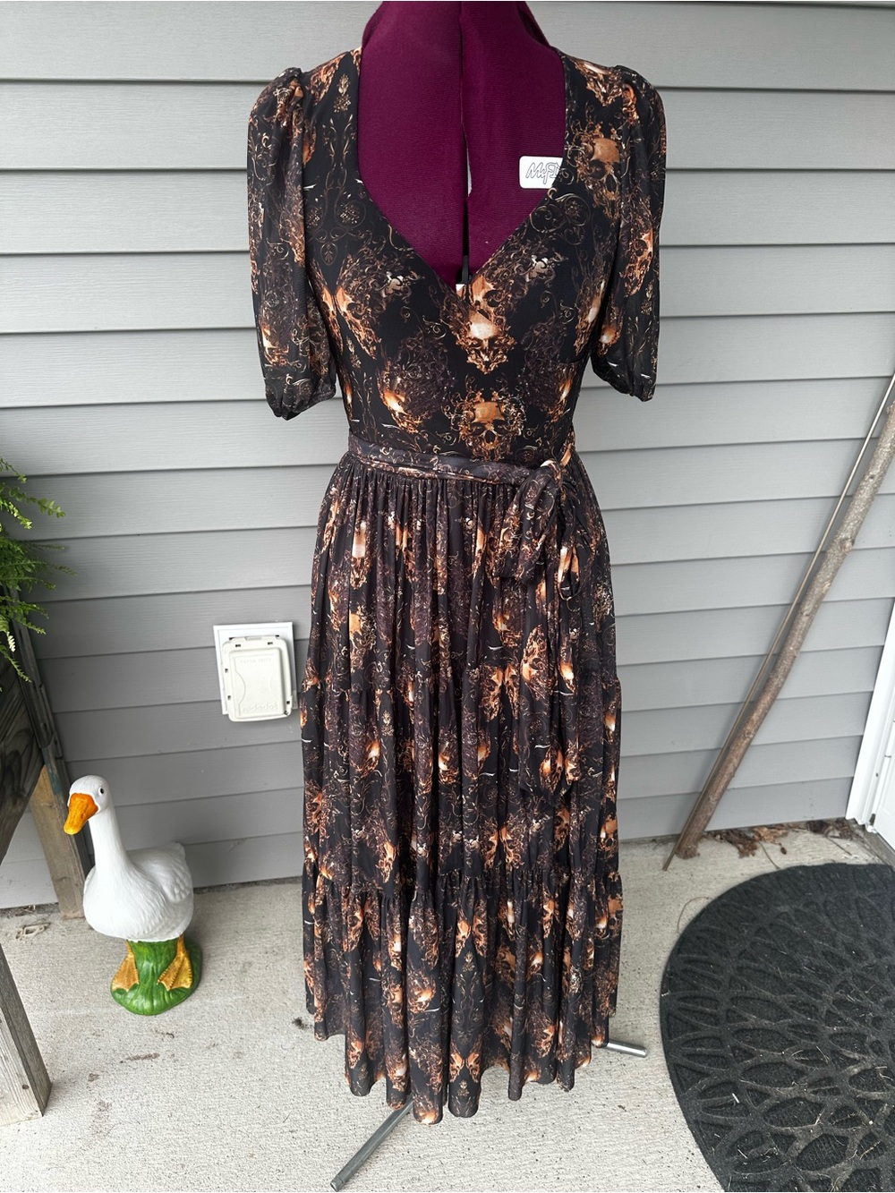 RARE HTF Blackmilk Rococo Skull Midi Dress